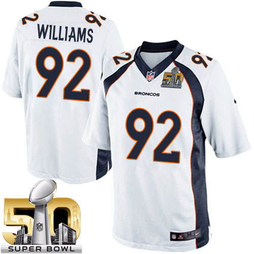 Youth Limited Sylvester Williams Super Bowl L Nike Jersey White Road - #92 NFL Denver Broncos